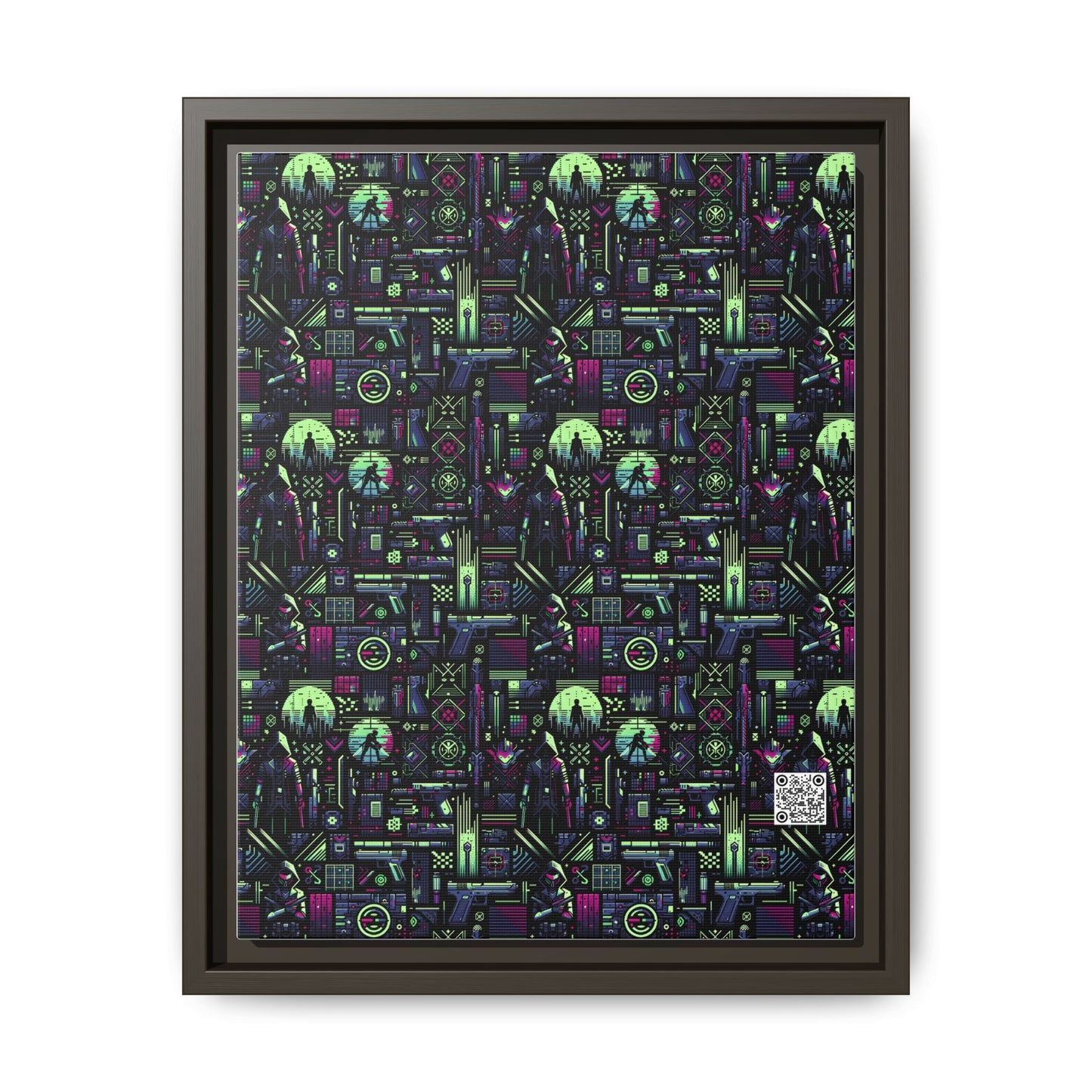 Tech Noir Futuristic Cyberpunk Matte Canvas, Framed (multi-Color) - 8404 Design-63 A