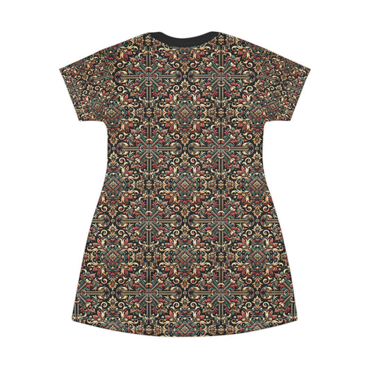 Streetwear Renaissance Artistic Clash of Old and New T-Shirt Dress - 8404 Design-46