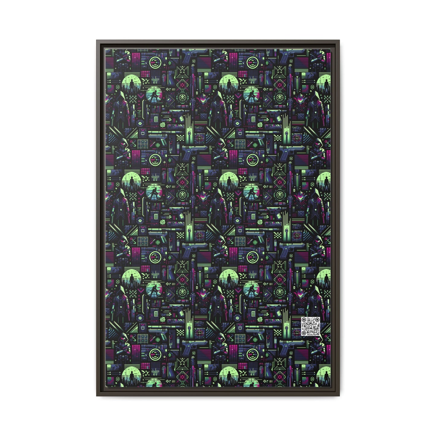 Tech Noir Futuristic Cyberpunk Matte Canvas, Framed (multi-Color) - 8404 Design-63 A