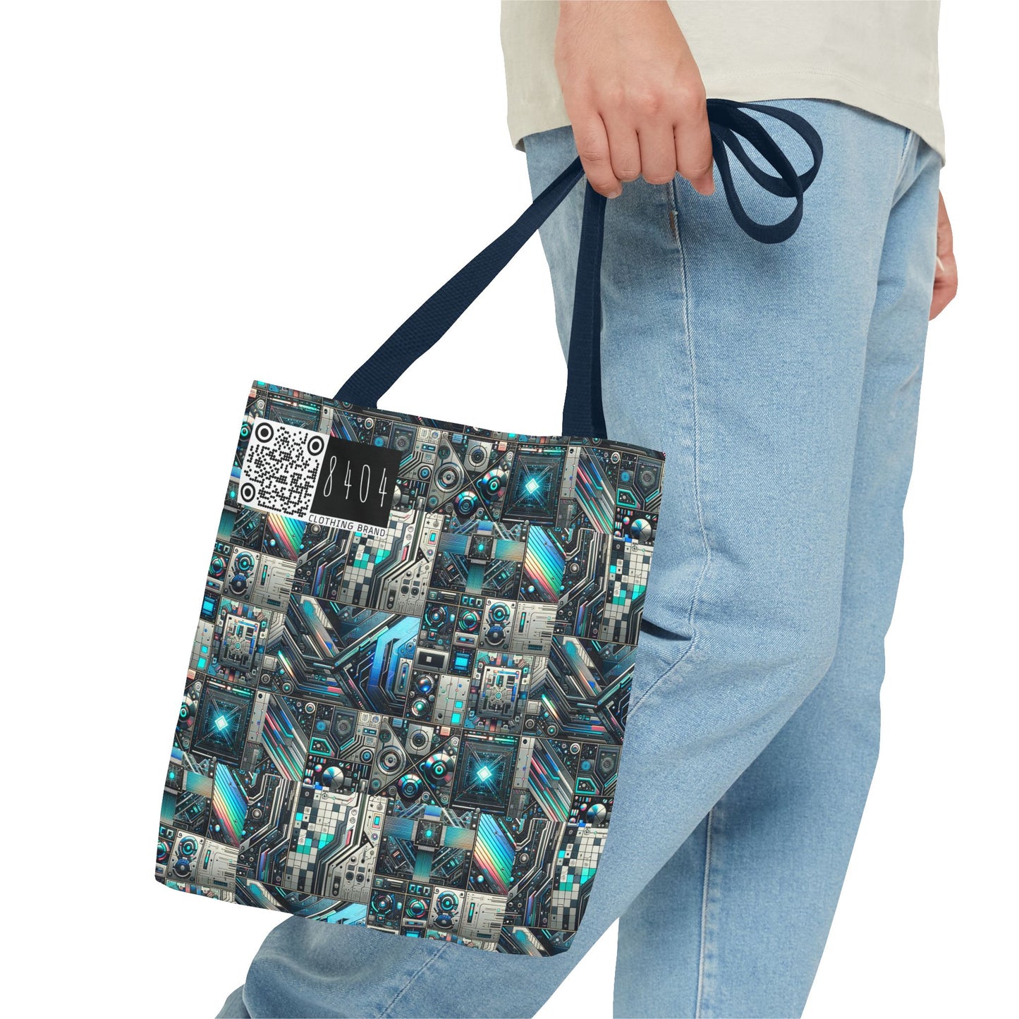 Tech-Infused Futurism Sleek Tech Edge Tote Bag - 8404 Design-48