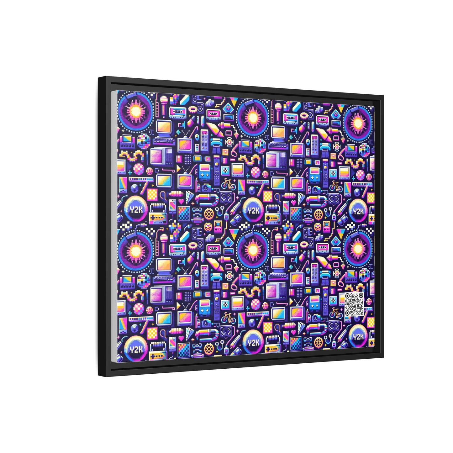 Digital Nostalgia Modern Retro Fusion Matte Canvas, Framed (multi-Color) - 8404 Design-64 B