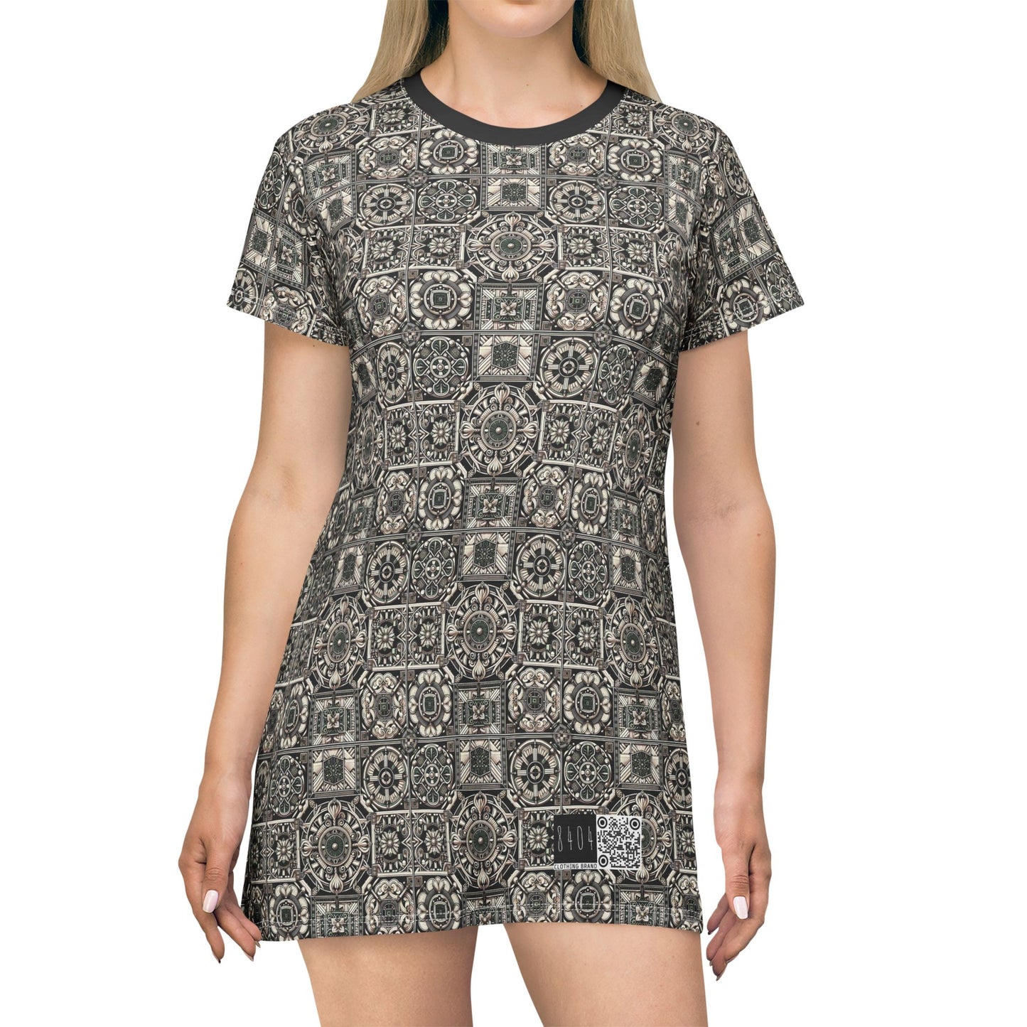 Cyber Garden Party Tech Garden Extravaganza T-Shirt Dress - 8404 Design-45