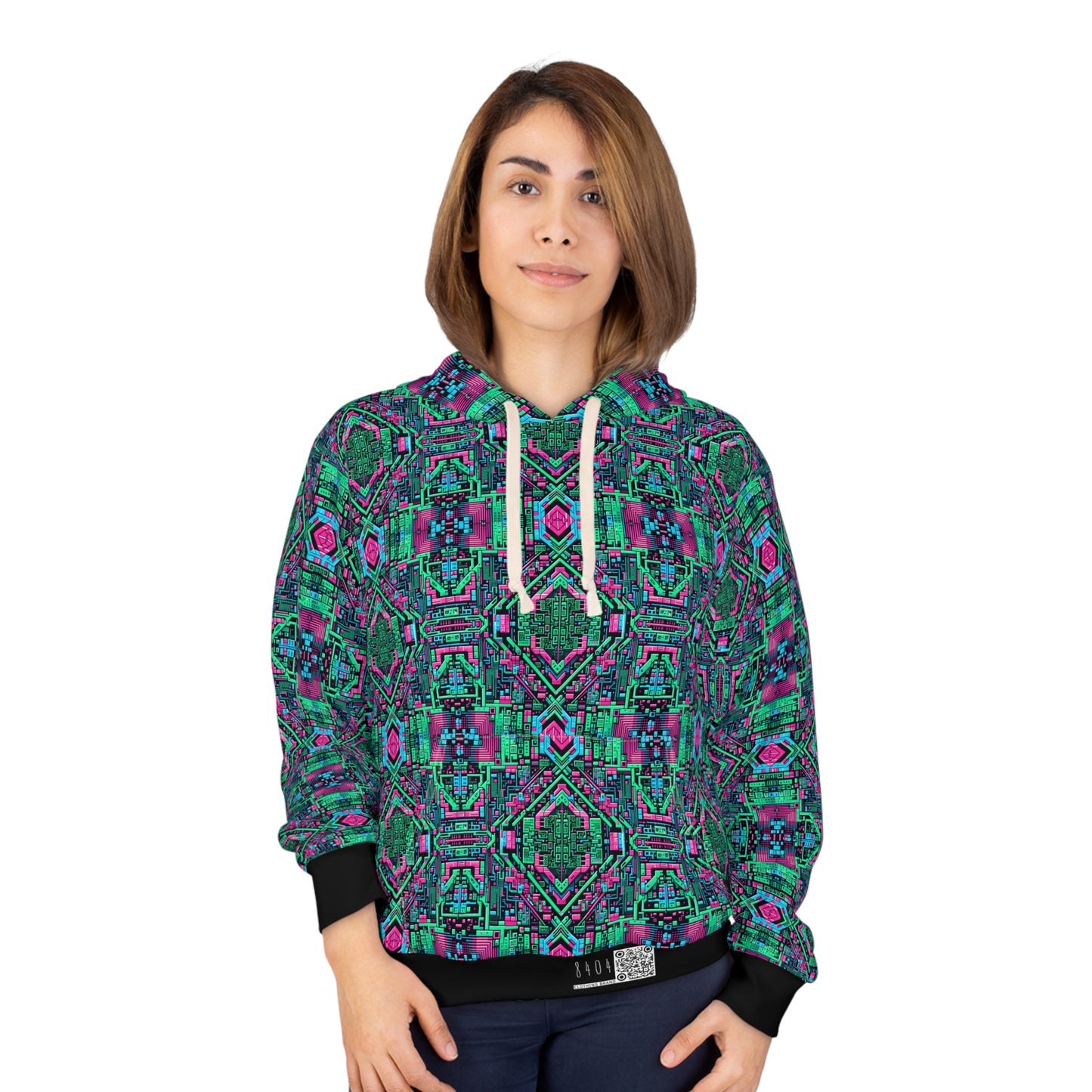Digital Glitch Vibes Tech-Inspired Streetwear Pullover Hoodie - 8404 Design-71