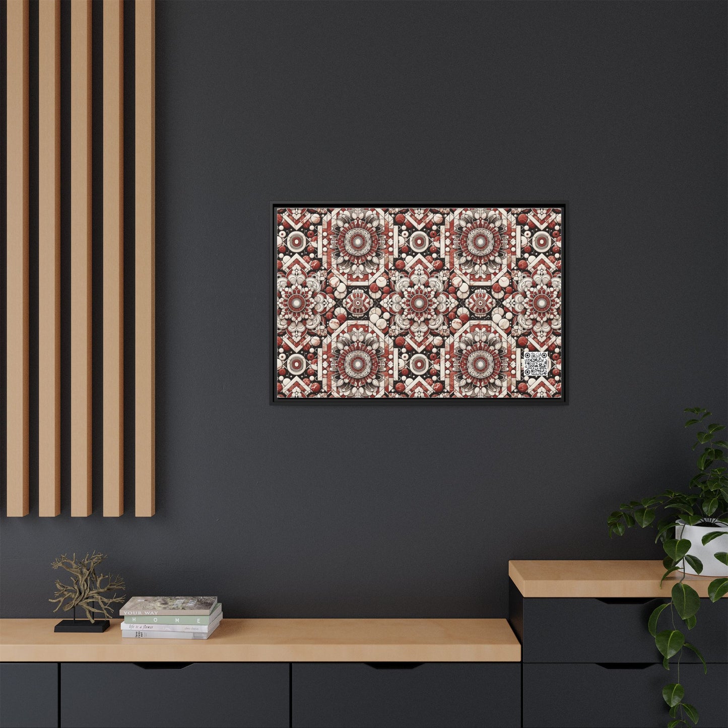 Neo Jomon Sculptural Aesthetics Artisanal Streetwear Matte Canvas, Framed (multi-Color) - 8404 Design-55 A
