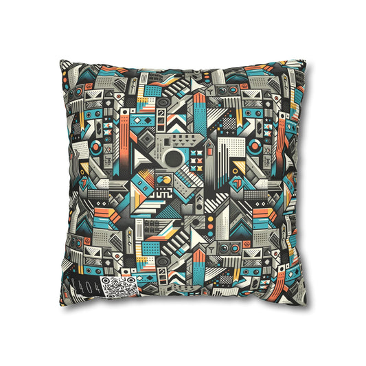 Digital Street Art Urban Street Style Faux Suede Square Pillowcase - 8404 Design-81