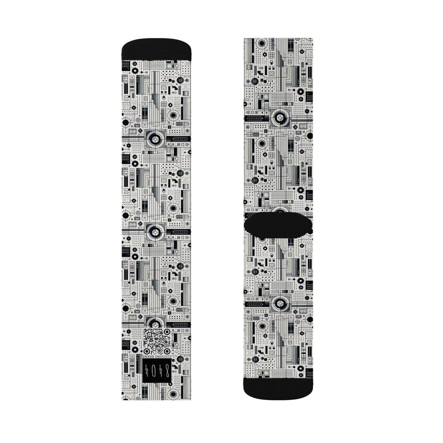Digital Minimalism Minimalist Tech Sublimation Socks - 8404 Design-53
