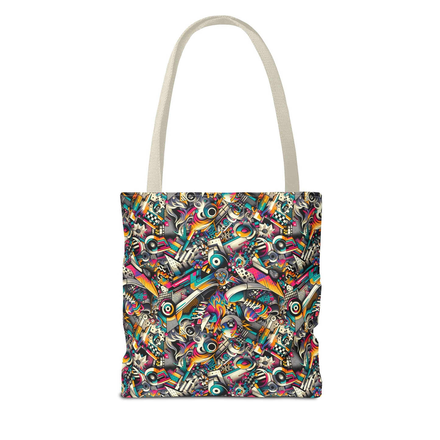Urban Graffiti Fusion Eclectic Street Art Meets Modern Tech Culture Tote Bag - 8404 Design-55