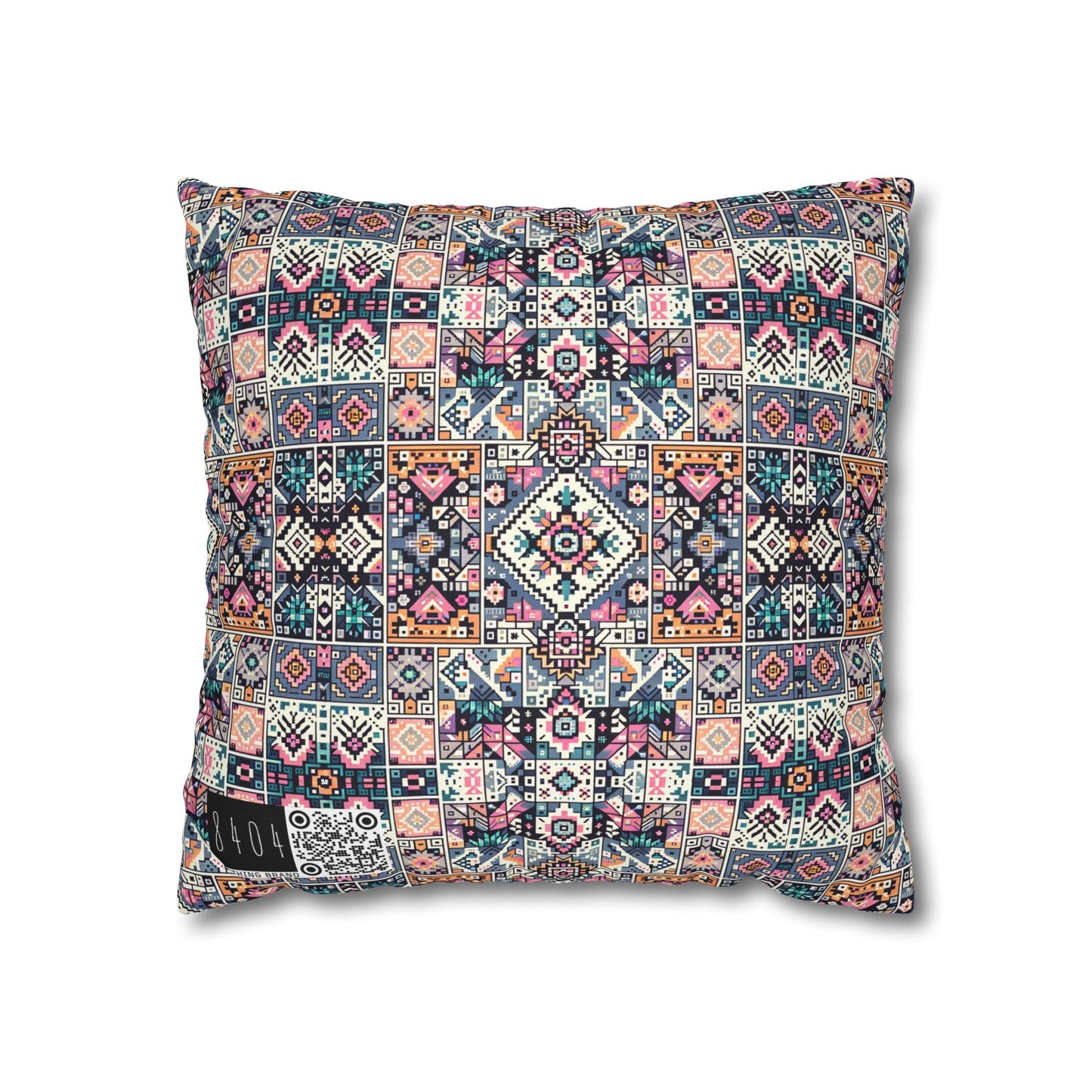 Spun Polyester Square Pillowcase - 8404 Design-02