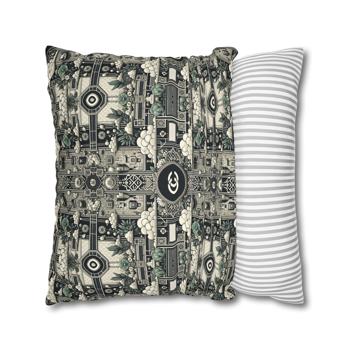 Cyber Garden Party Tech Garden Extravaganza Spun Polyester Square Pillowcase - 8404 Design-54