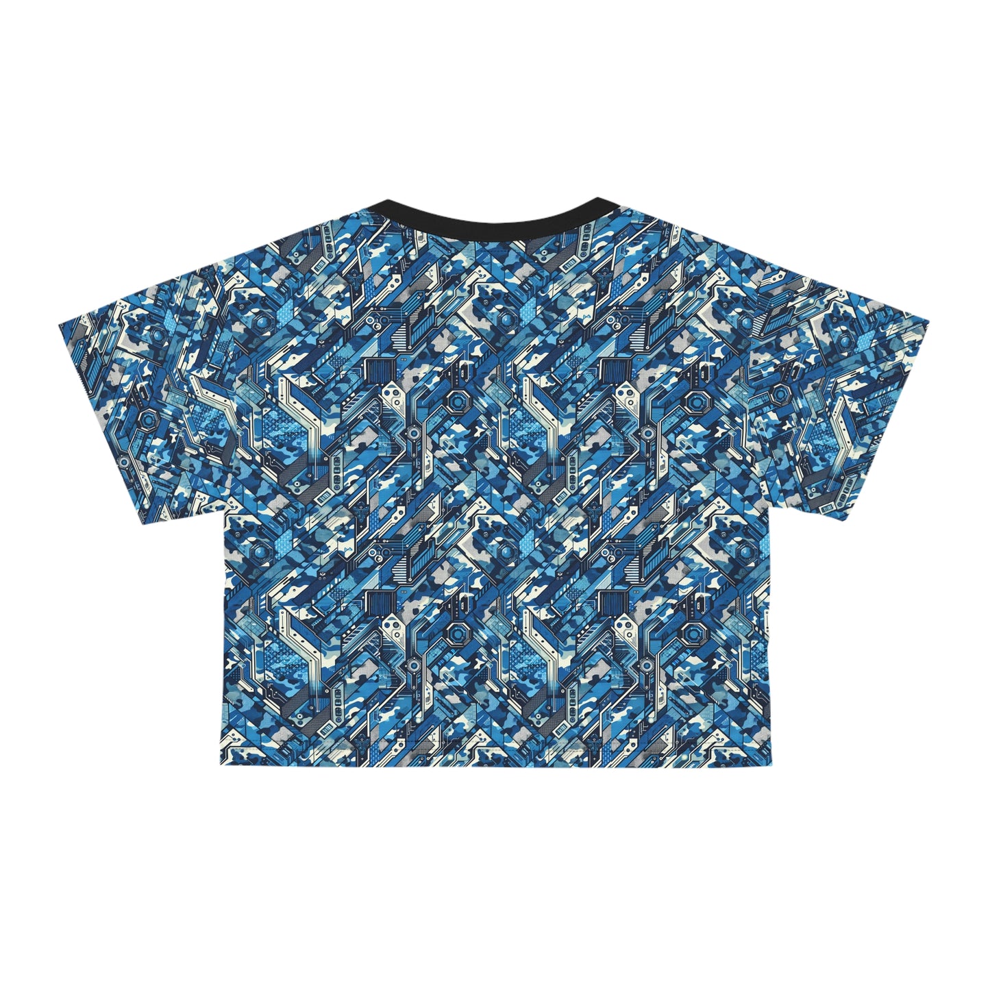 Tech Urban Camo Tech-Forward Streetwear With a Futuristic Military Edge Crop Tee - 8404 Design-39