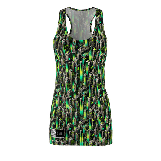 Digital Rebellion Tech-Forward Streetwear Women's Cut & Sew Racerback Dress - 8404 Design-63