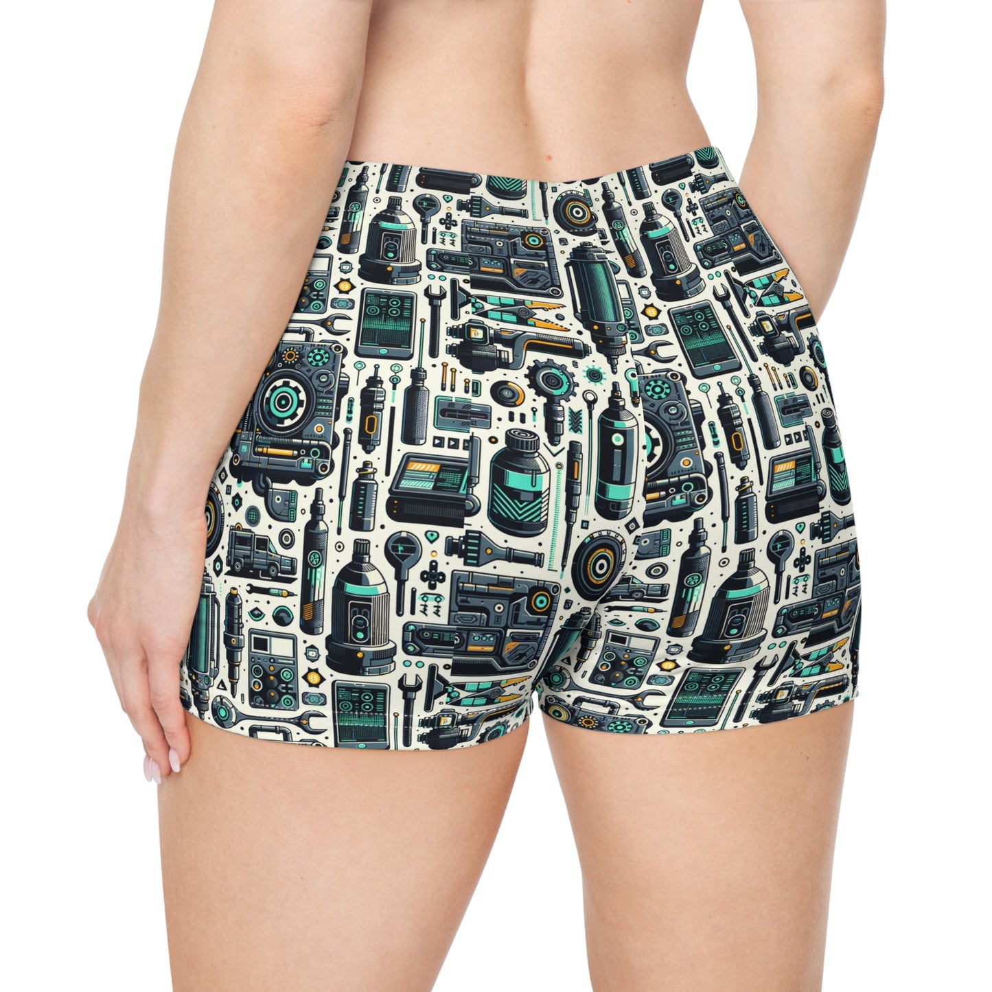 Tech Utility Fusion Modern Tech Streetwear Women's Shorts - 8404 Design-53