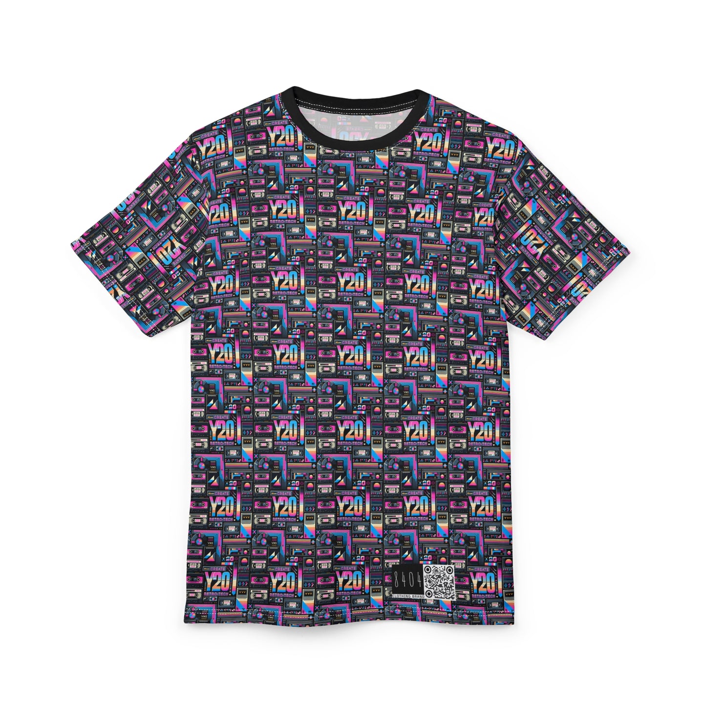 Digital Nostalgia Tech-Inspired Retro Fusion Unisex Cut & Sew Tee - 8404 Design-65