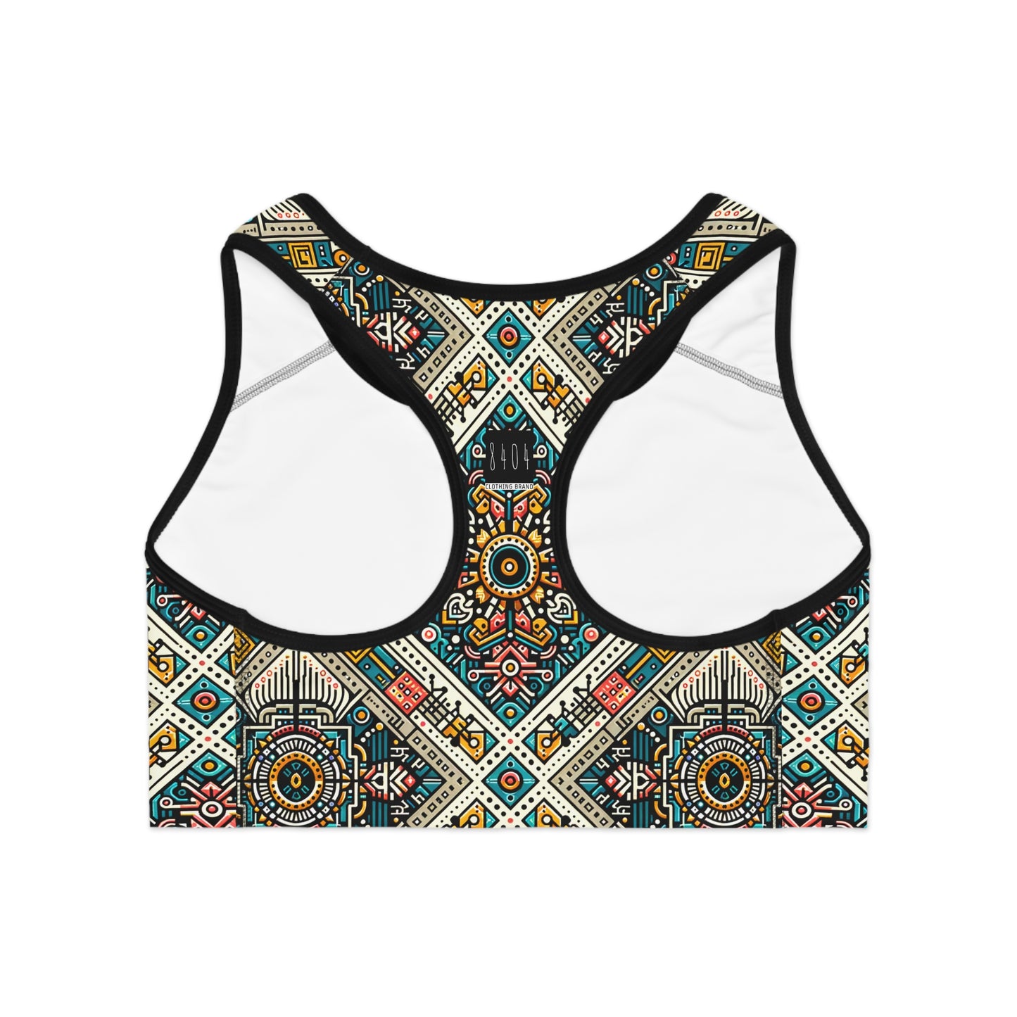 Cultural Fusion Tech Blend of Cultural Heritage With Tech-Inspired Elements Sports Bra - 8404 Design-64