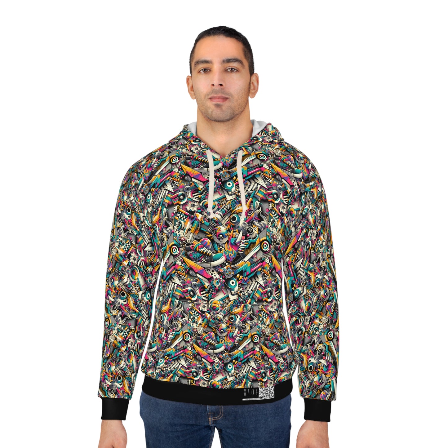 Urban Graffiti Fusion Eclectic Street Art Meets Modern Tech Culture Pullover Hoodie - 8404 Design-55