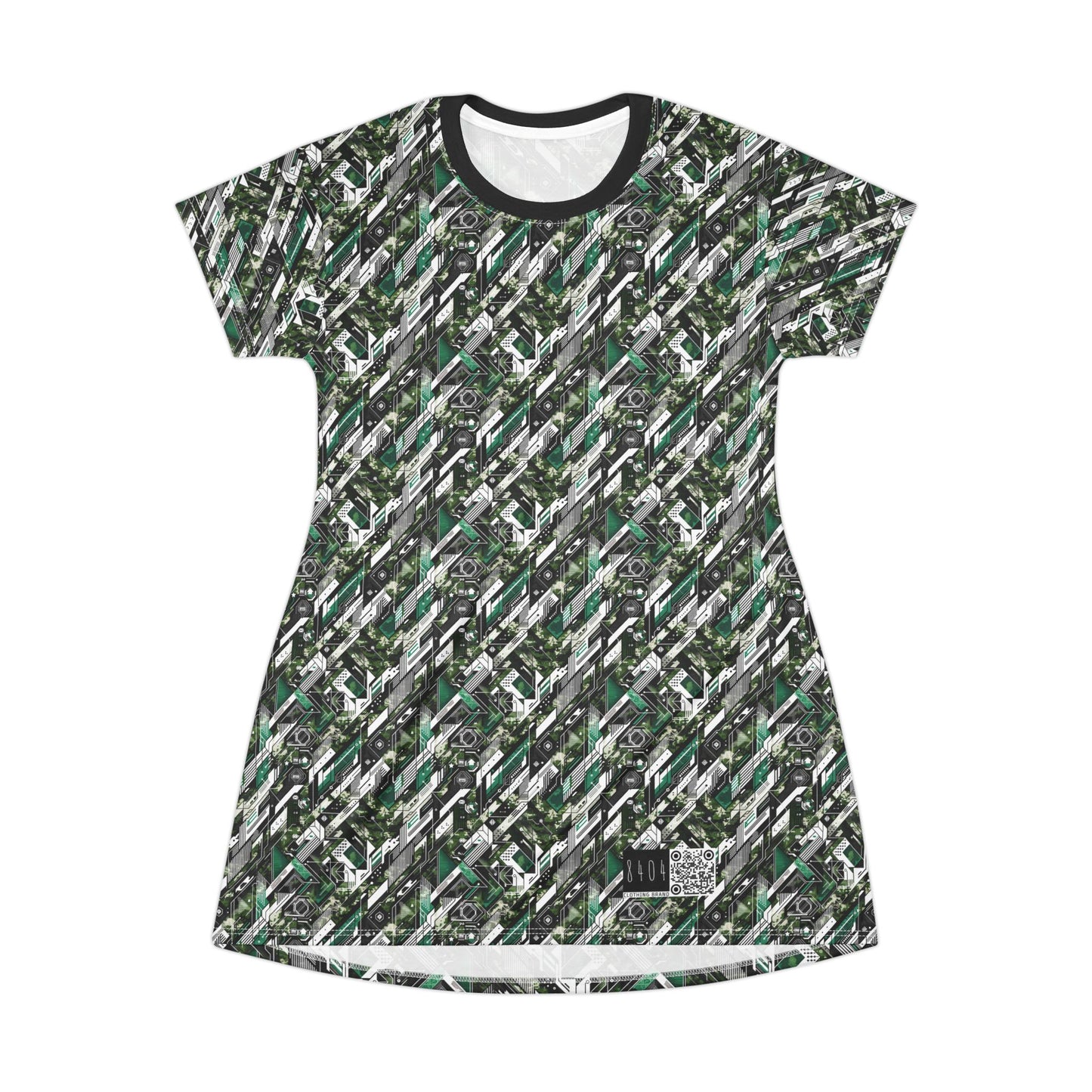 Tech Camo Fusion Tech-Forward Streetwear With a Futuristic Edge T-Shirt Dress - 8404 Design-63