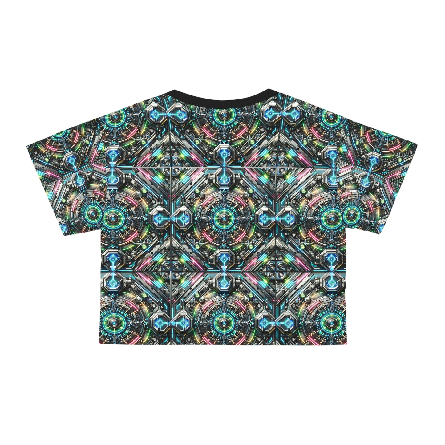 Tech-Infused Futurism Futuristic Tech Crop Tee - 8404 Design-53