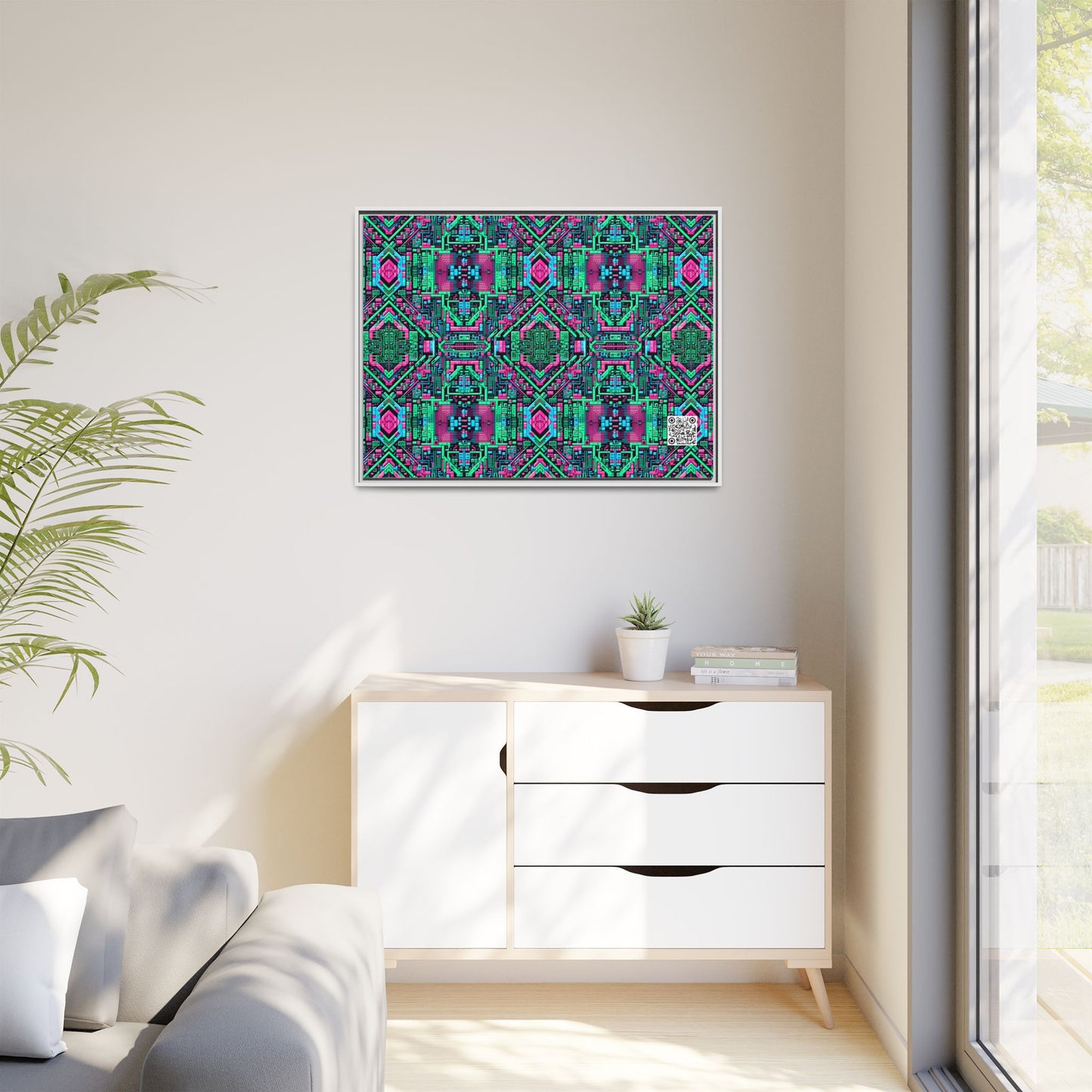 Digital Glitch Vibes Tech-Inspired Streetwear Matte Canvas, Framed (multi-Color) - 8404 Design-71 A