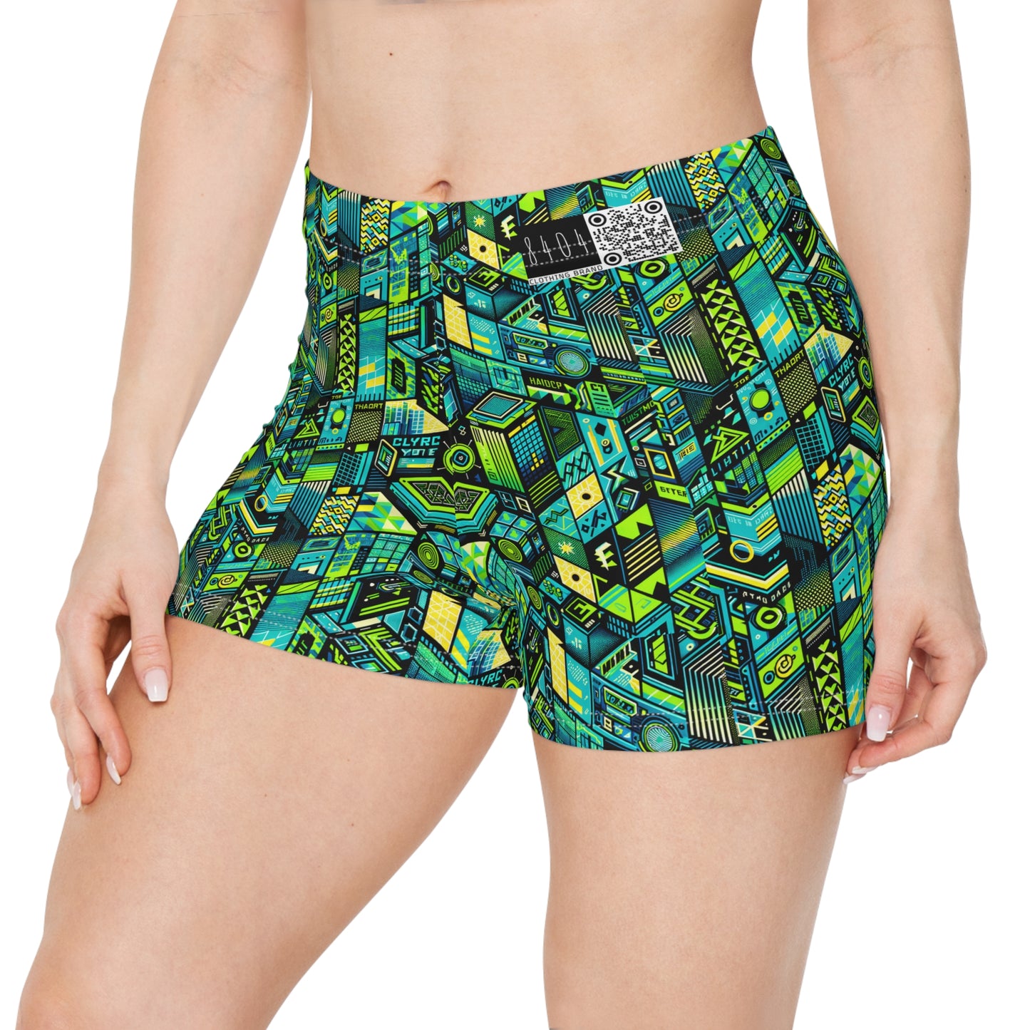 Tech-Infused Neon Tech-Forward Streetwear Women's Shorts - 8404 Design-61