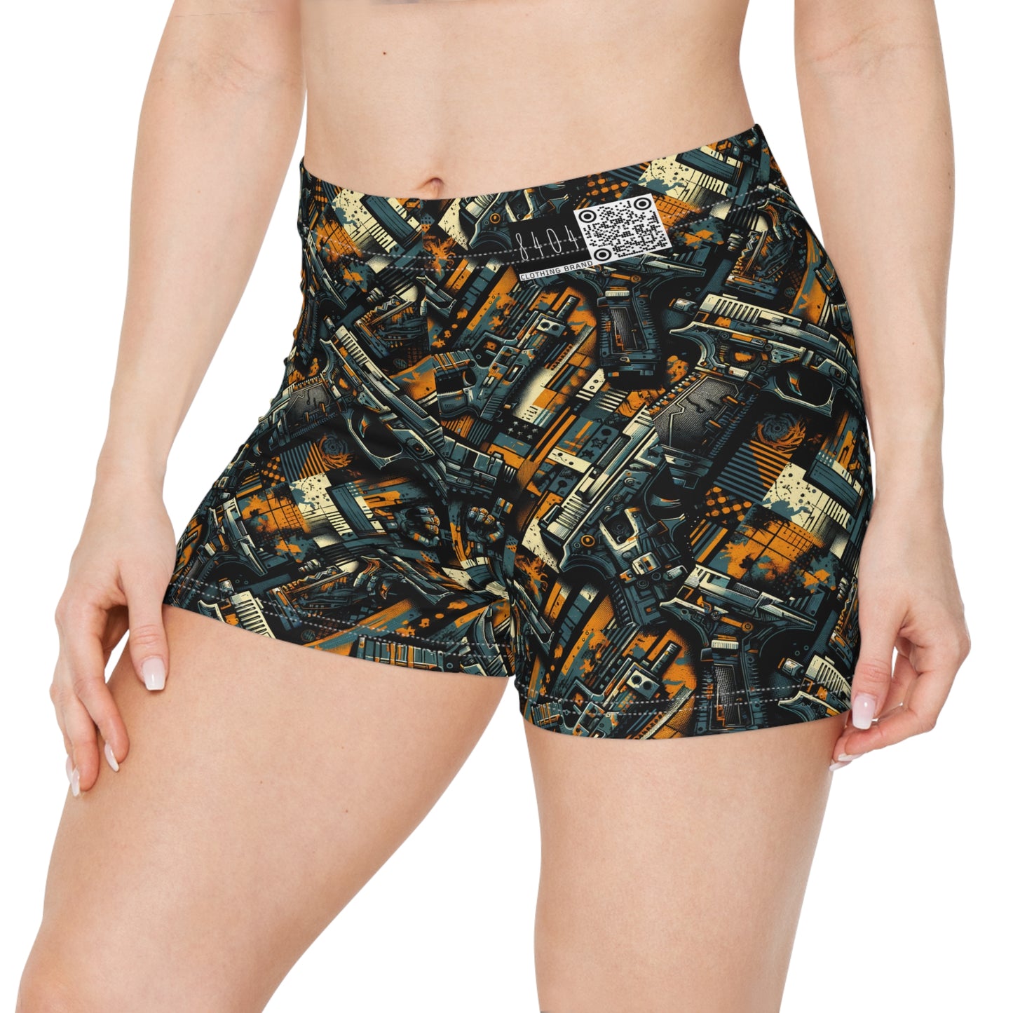 Digital Punk Futuristic Grunge Women's Shorts - 8404 Design-47