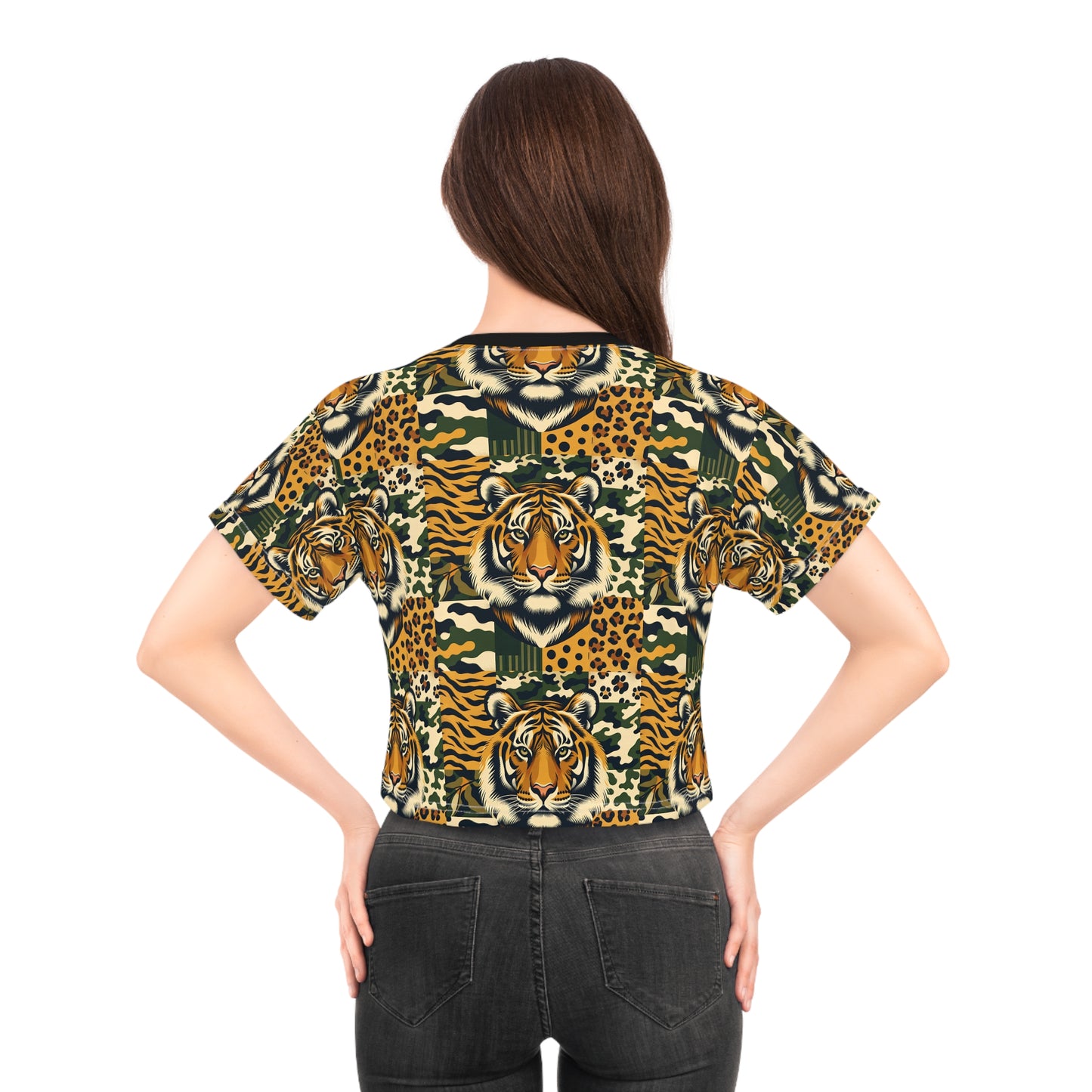 Streetwear Safari Urban Jungle Exploration Crop Tee - 8404 Design-64