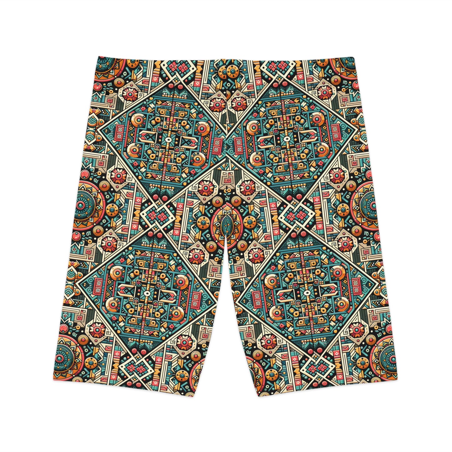 Cultural Fusion Tech Blend of Cultural Heritage With Tech-Inspired Elements Women's Bike Shorts - 8404 Design-74