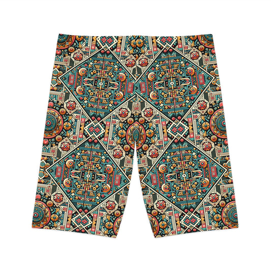 Cultural Fusion Tech Blend of Cultural Heritage With Tech-Inspired Elements Women's Bike Shorts - 8404 Design-74