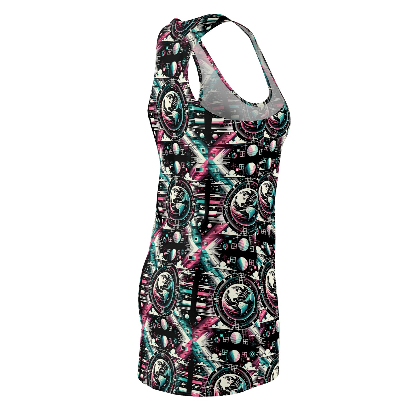 Digital Artistry Digital-native Streetwear Women's Cut & Sew Racerback Dress - 8404 Design-62