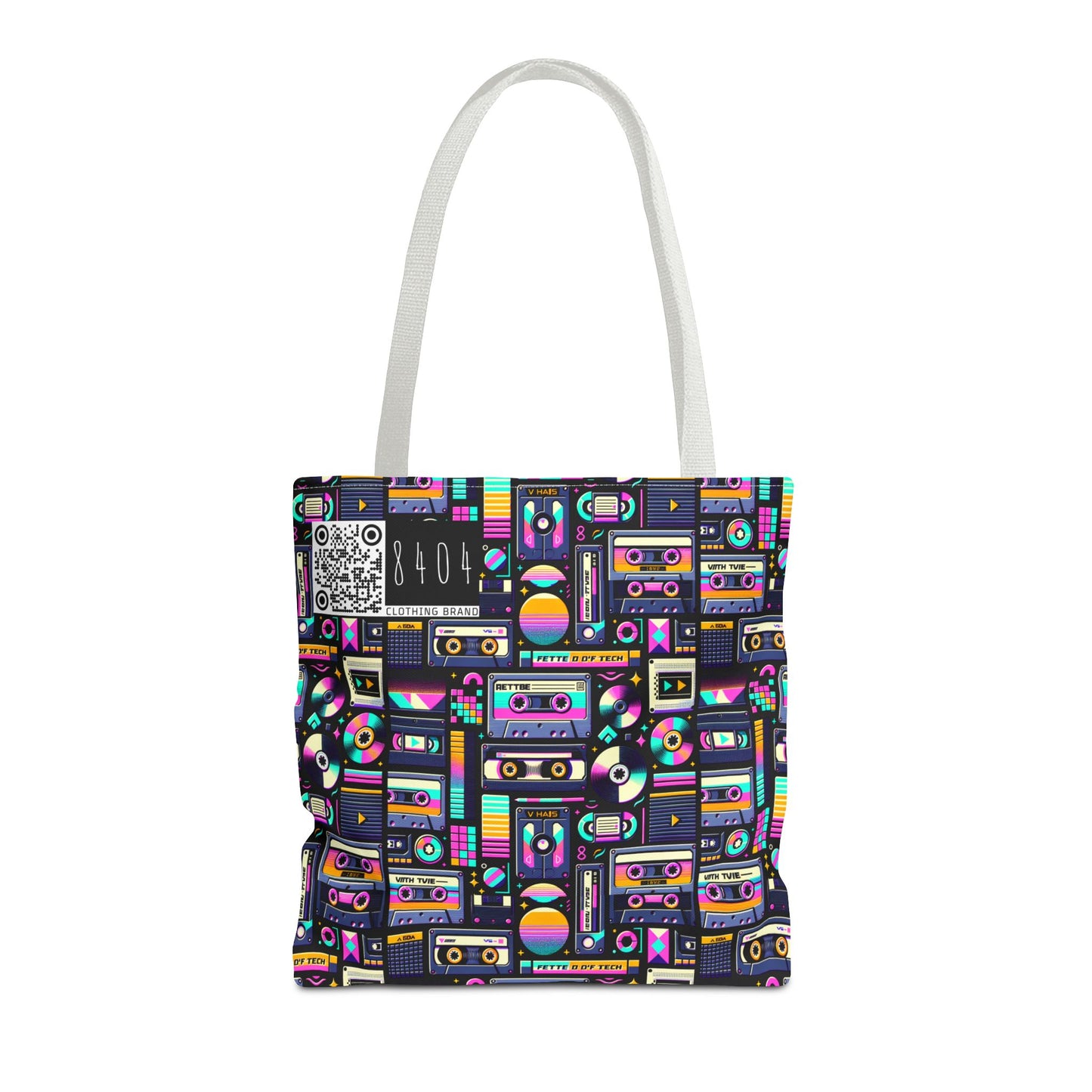 Digital Nostalgia Tech-Inspired Retro Fusion Tote Bag - 8404 Design-48