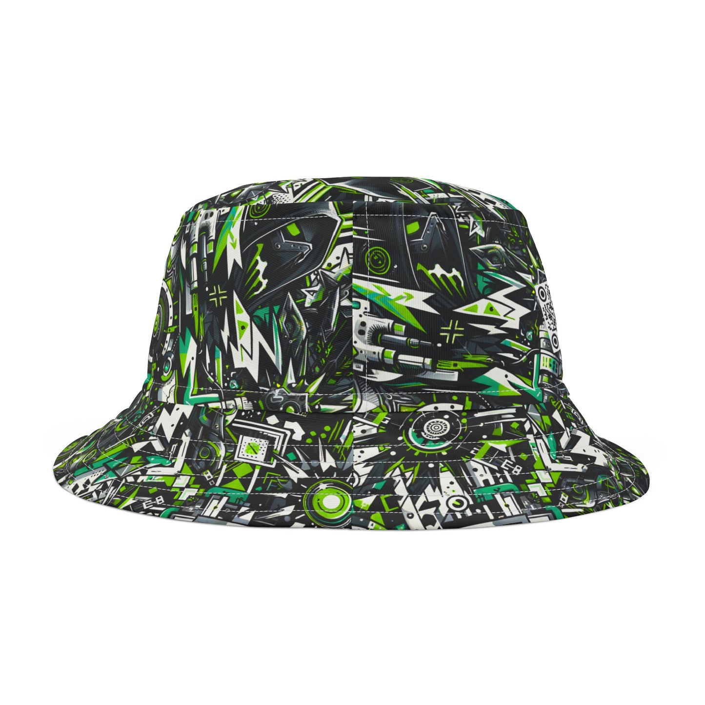 Graffiti Tech Fusion Bold Streetwear Fusion Bucket Hat - 8404 Design-50