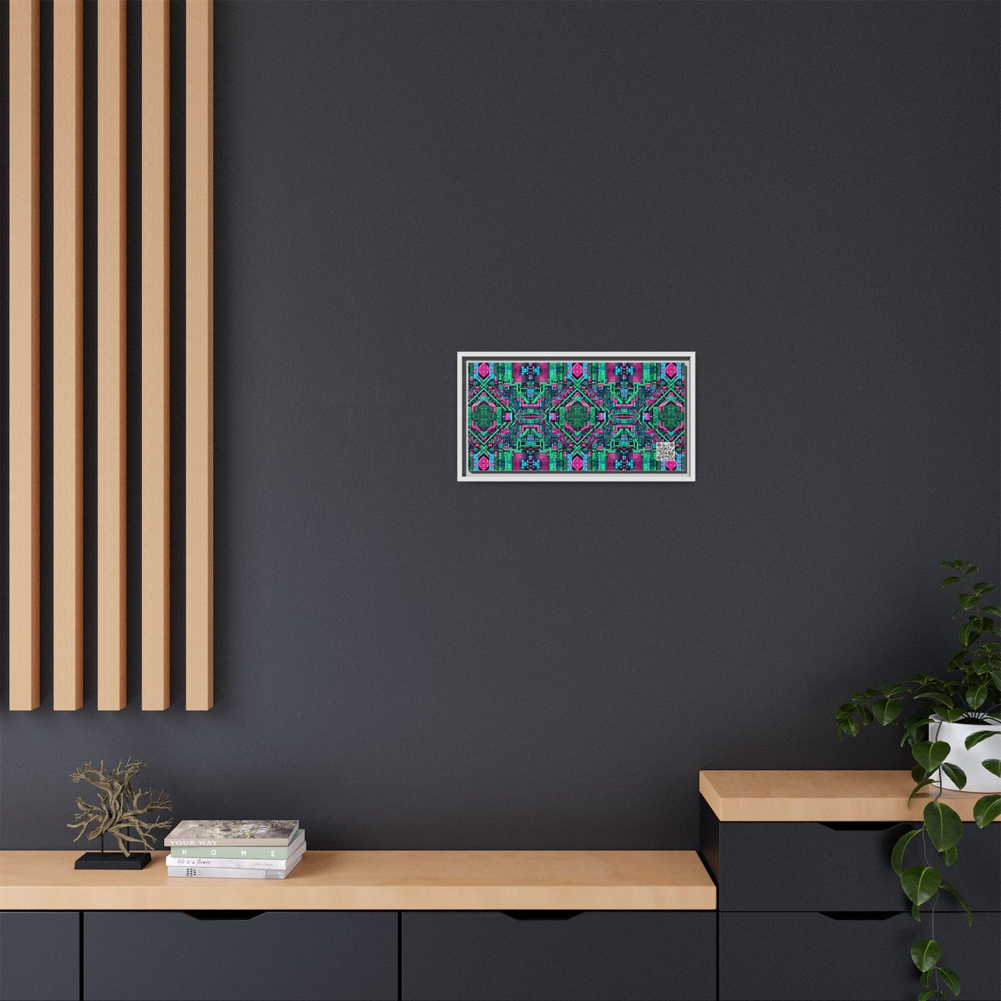 Digital Glitch Vibes Tech-Inspired Streetwear Matte Canvas, Framed (multi-Color) - 8404 Design-71 B