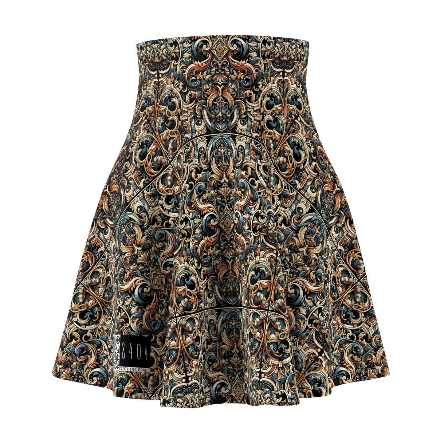 Urban Renaissance Historical Fusion With Street Edge Women's Skater Skirt - 8404 Design-59