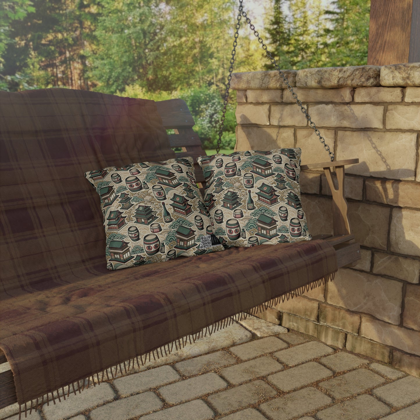 Cultural Artisanal Fusion Contemporary Cultural Elegance Outdoor Pillow - 8404 Design-68