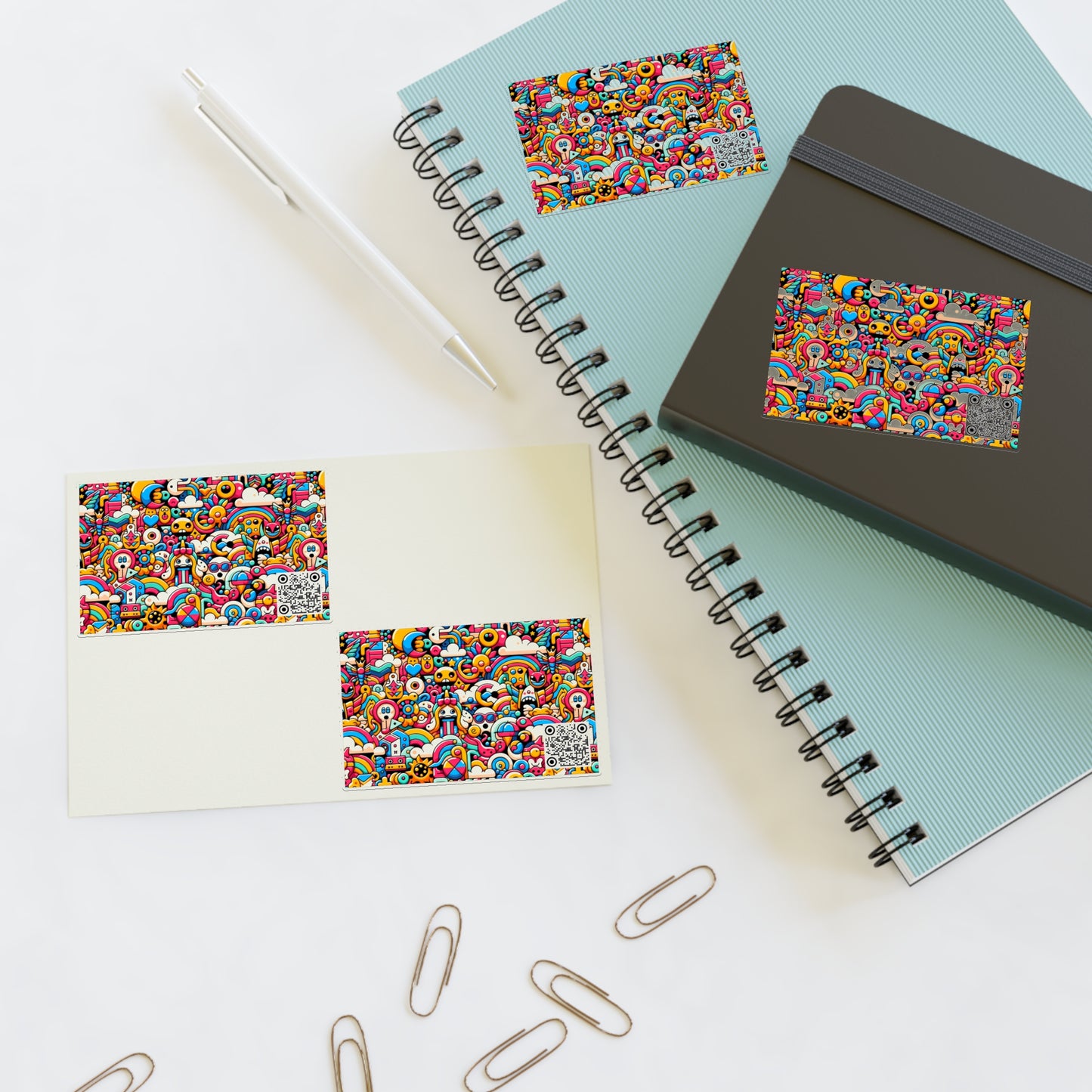Neon Pop Playful Pop Culture Mashup Sticker Sheets - 8404 Design-62