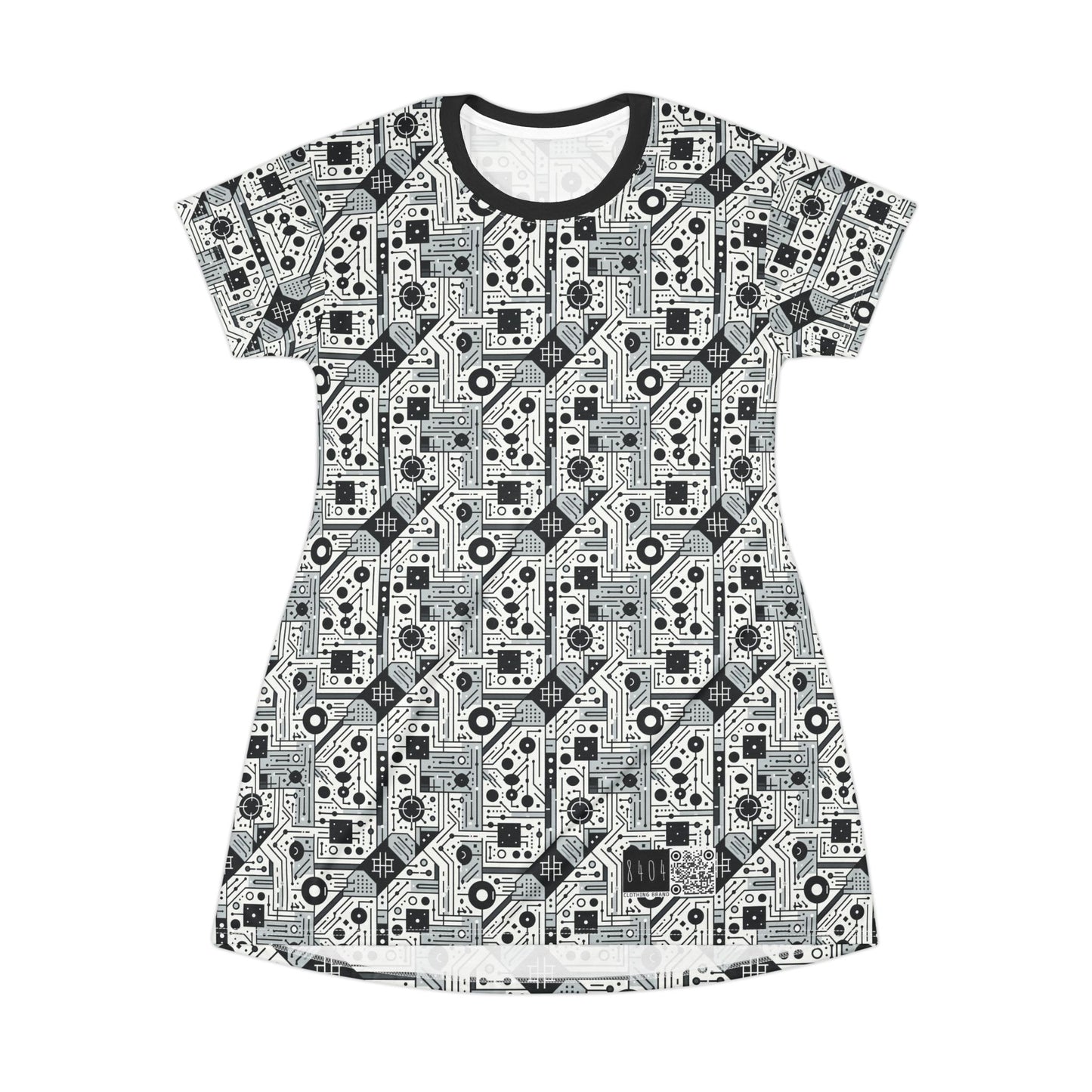 Digital Minimalism Minimalist Tech T-Shirt Dress - 8404 Design-48
