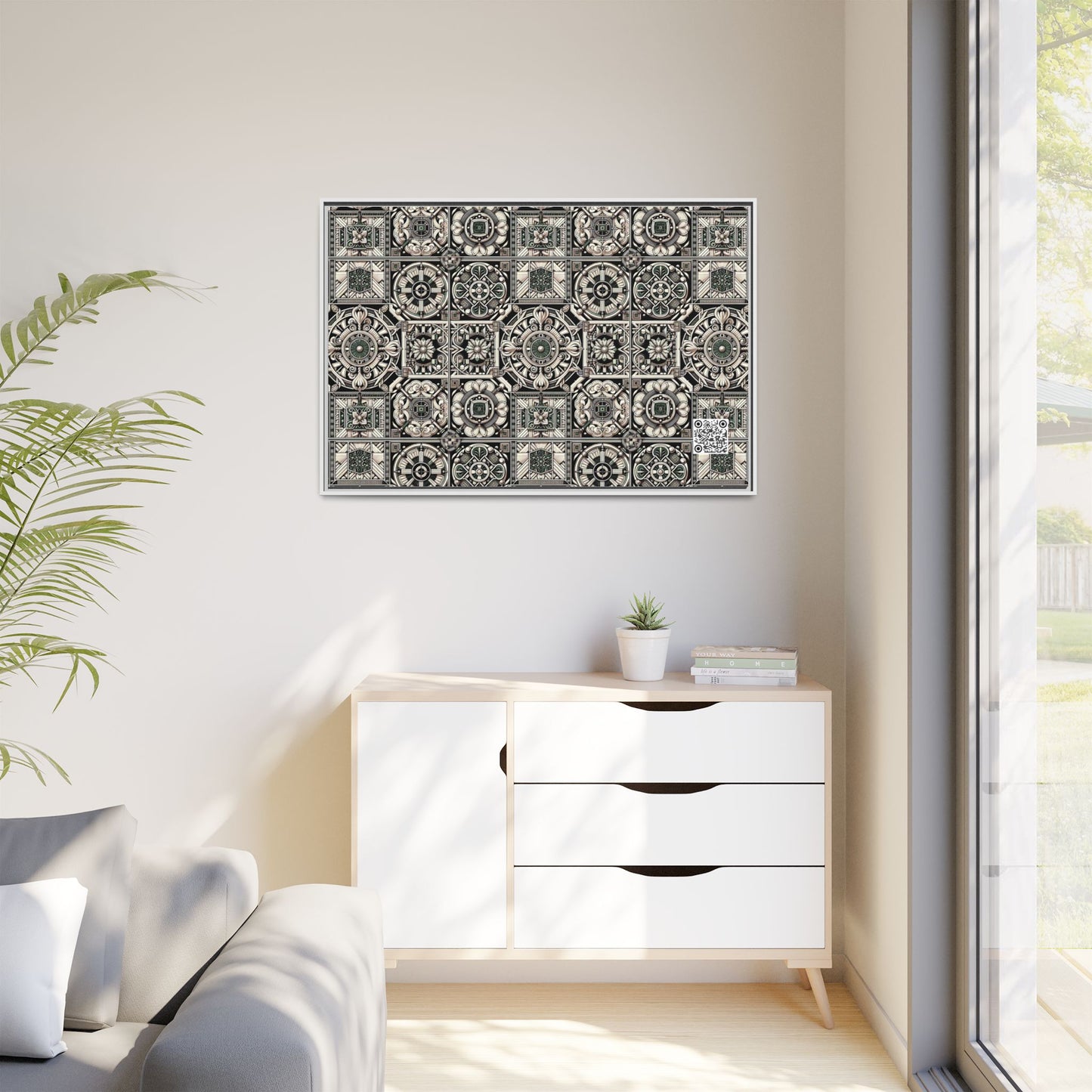 Cyber Garden Party Tech Garden Extravaganza Matte Canvas, Framed (multi-Color) - 8404 Design-45 A