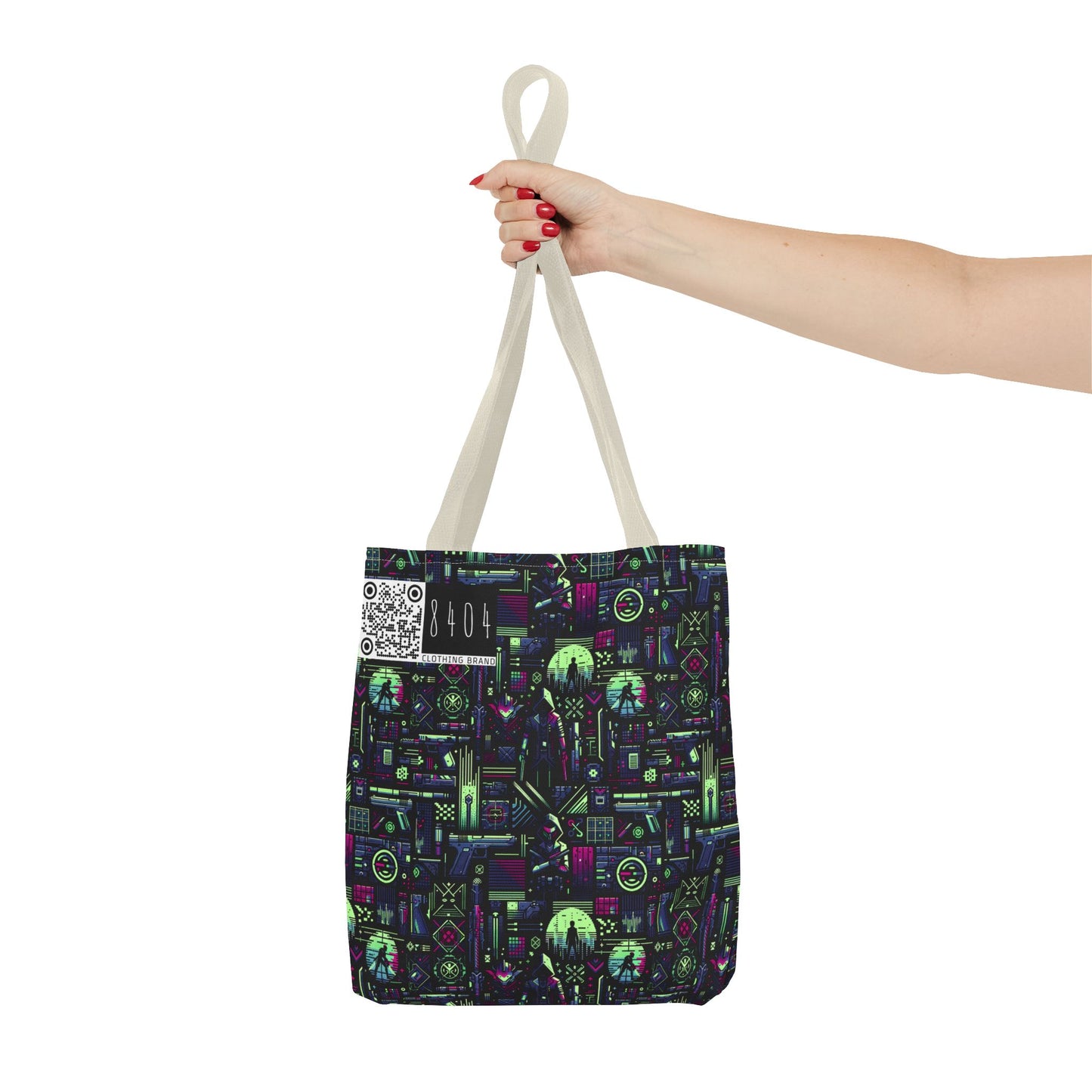 Tech Noir Futuristic Cyberpunk Tote Bag - 8404 Design-63