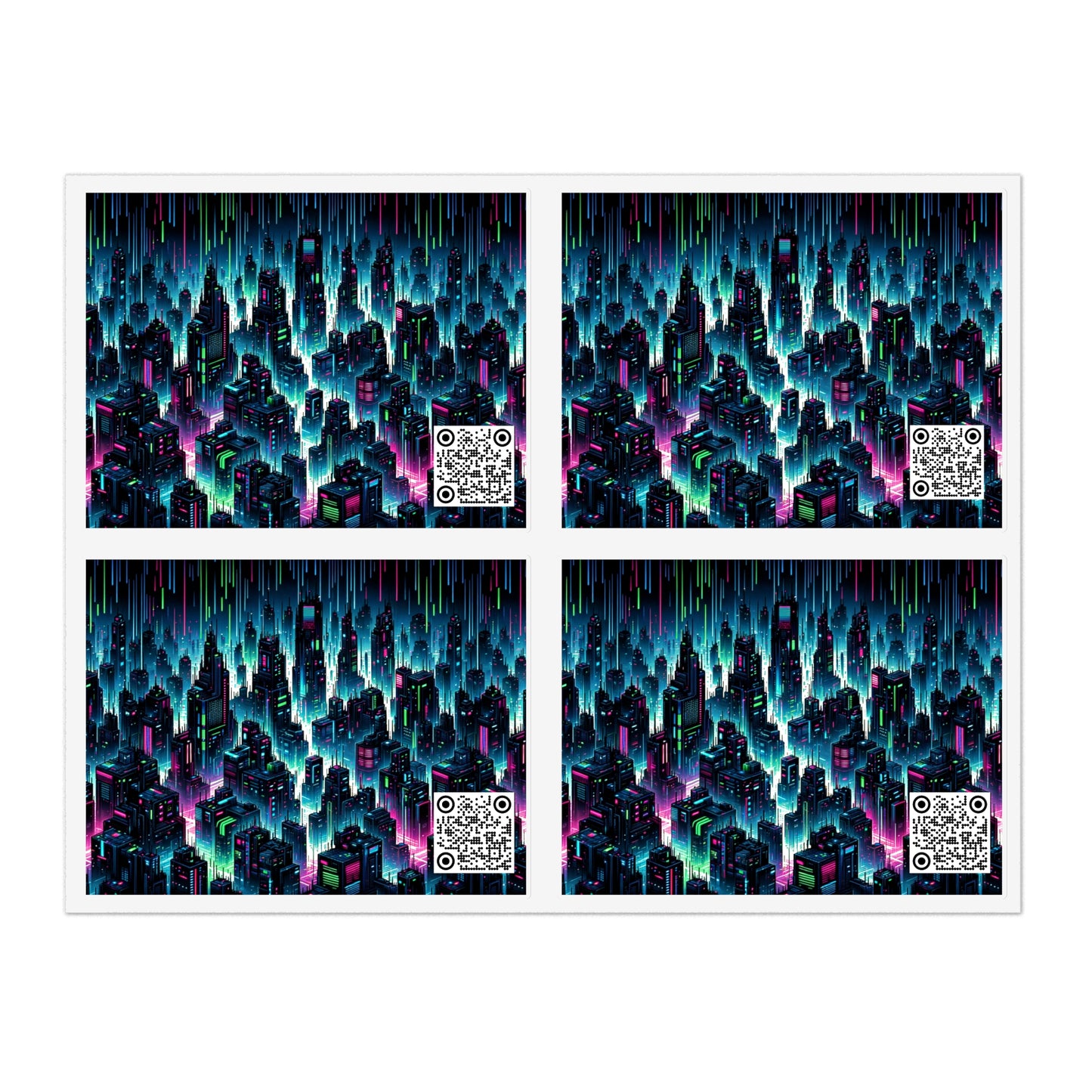Tech Noir Graphics Cyberpunk Tech Aesthetic Sticker Sheets - 8404 Design-53