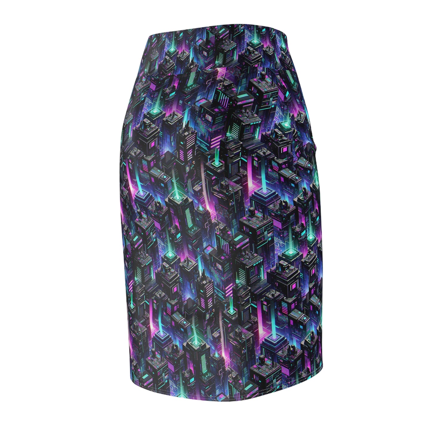 Tech Noir Graphics Futuristic Tech Aesthetics Women's Pencil Skirt - 8404 Design-55