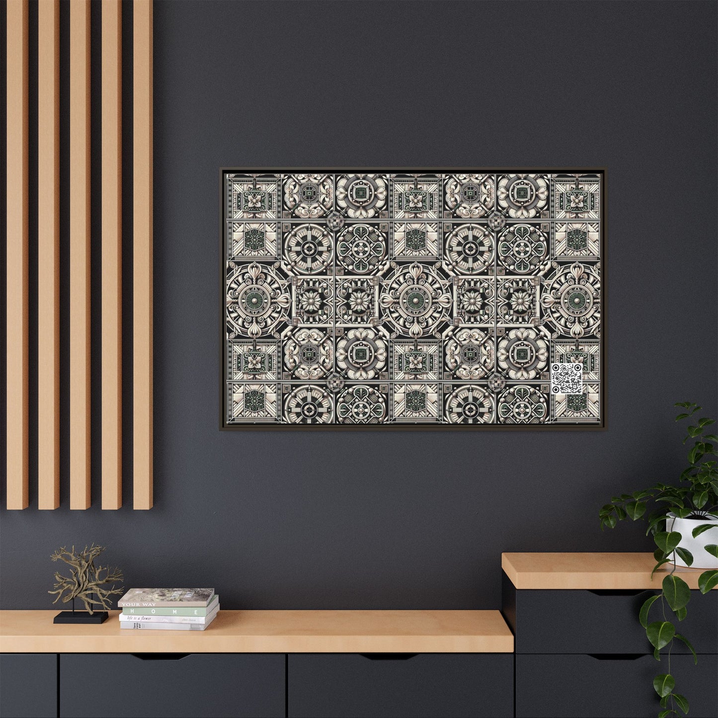 Cyber Garden Party Tech Garden Extravaganza Matte Canvas, Framed (multi-Color) - 8404 Design-45 A