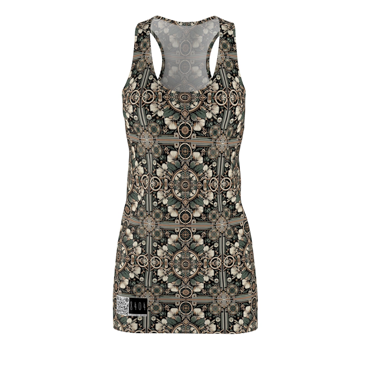 Cyber Garden Party Tech Garden Extravaganza Women's Cut & Sew Racerback Dress - 8404 Design-66