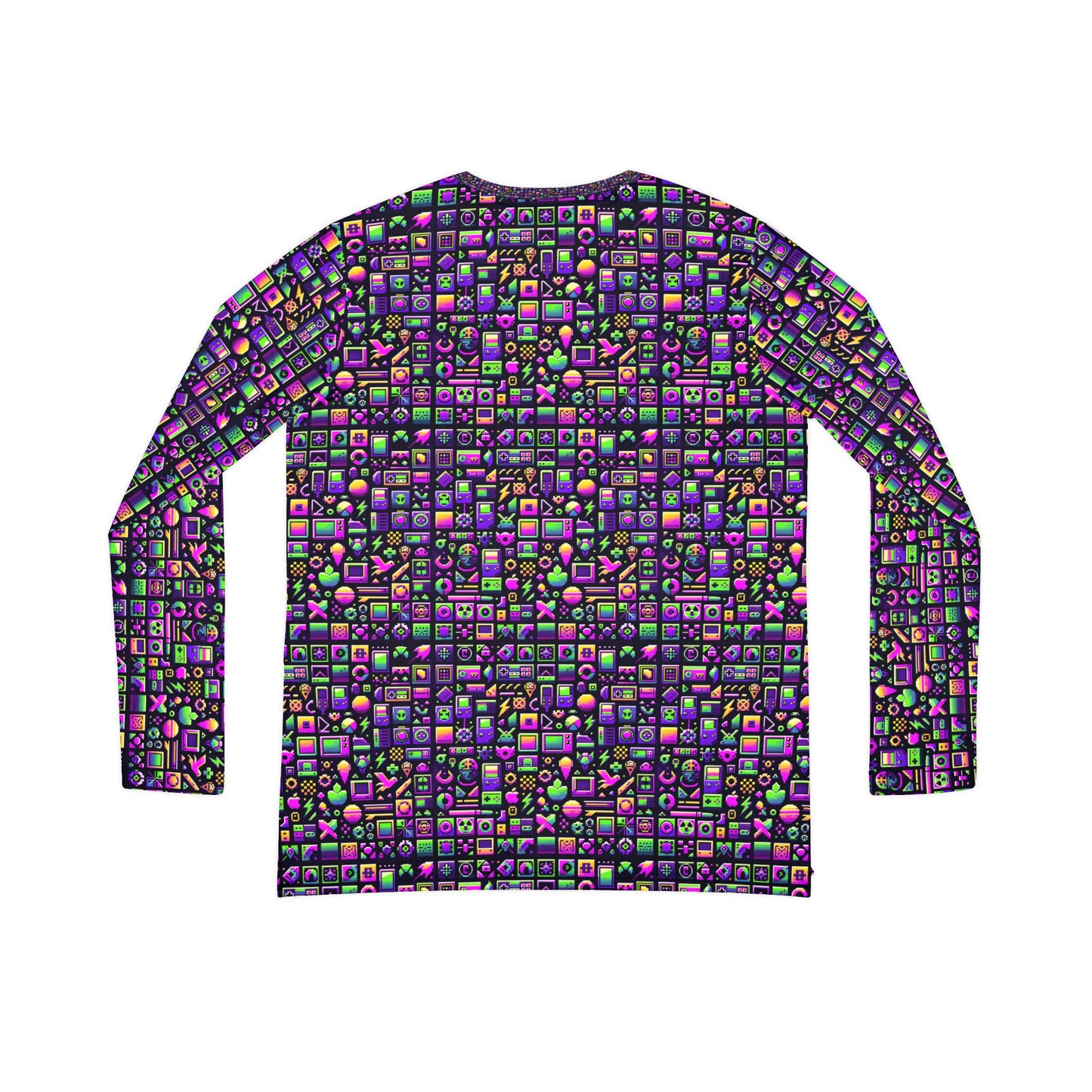 Digital Nostalgia Remix Modern Vintage Fusion Women's Long Sleeve V-Neck Shirt - 8404 Design-49