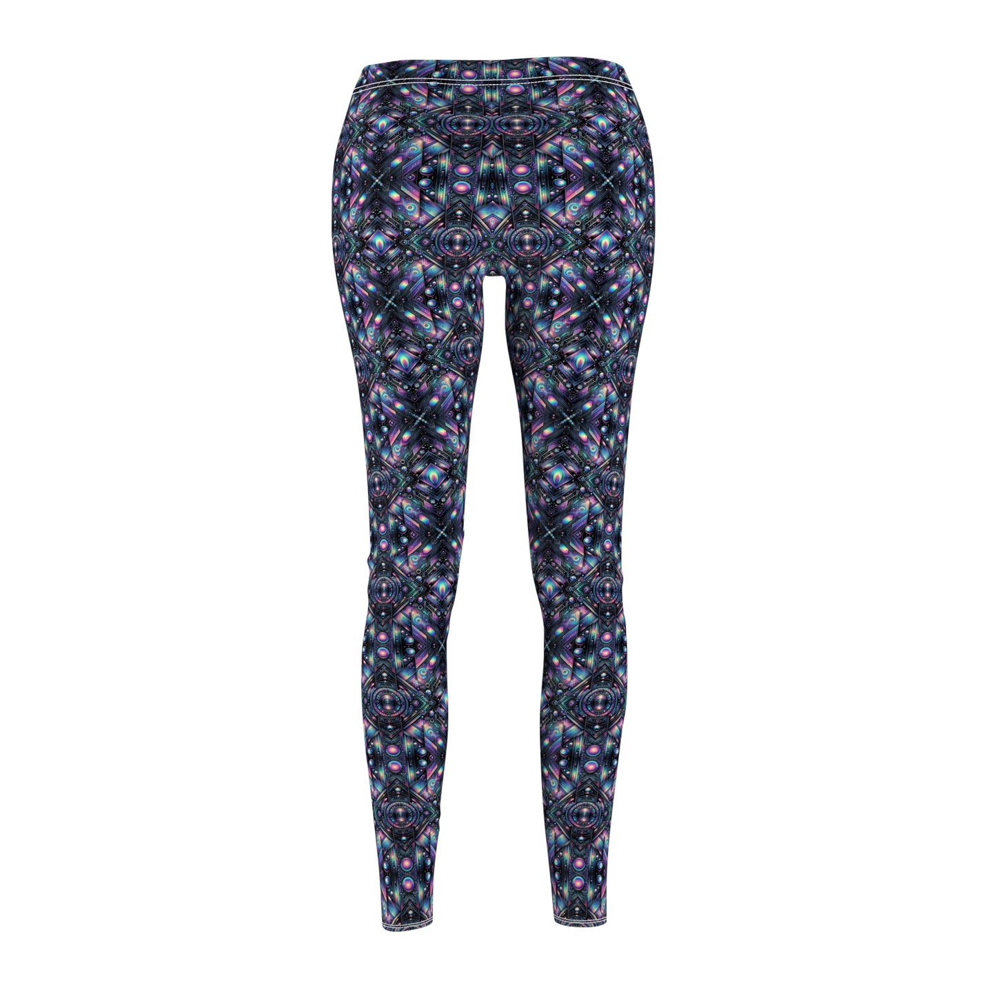 Galactic Hues Tech-Forward Cosmic Fusion Women's Cut & Sew Casual Leggings - 8404 Design-58