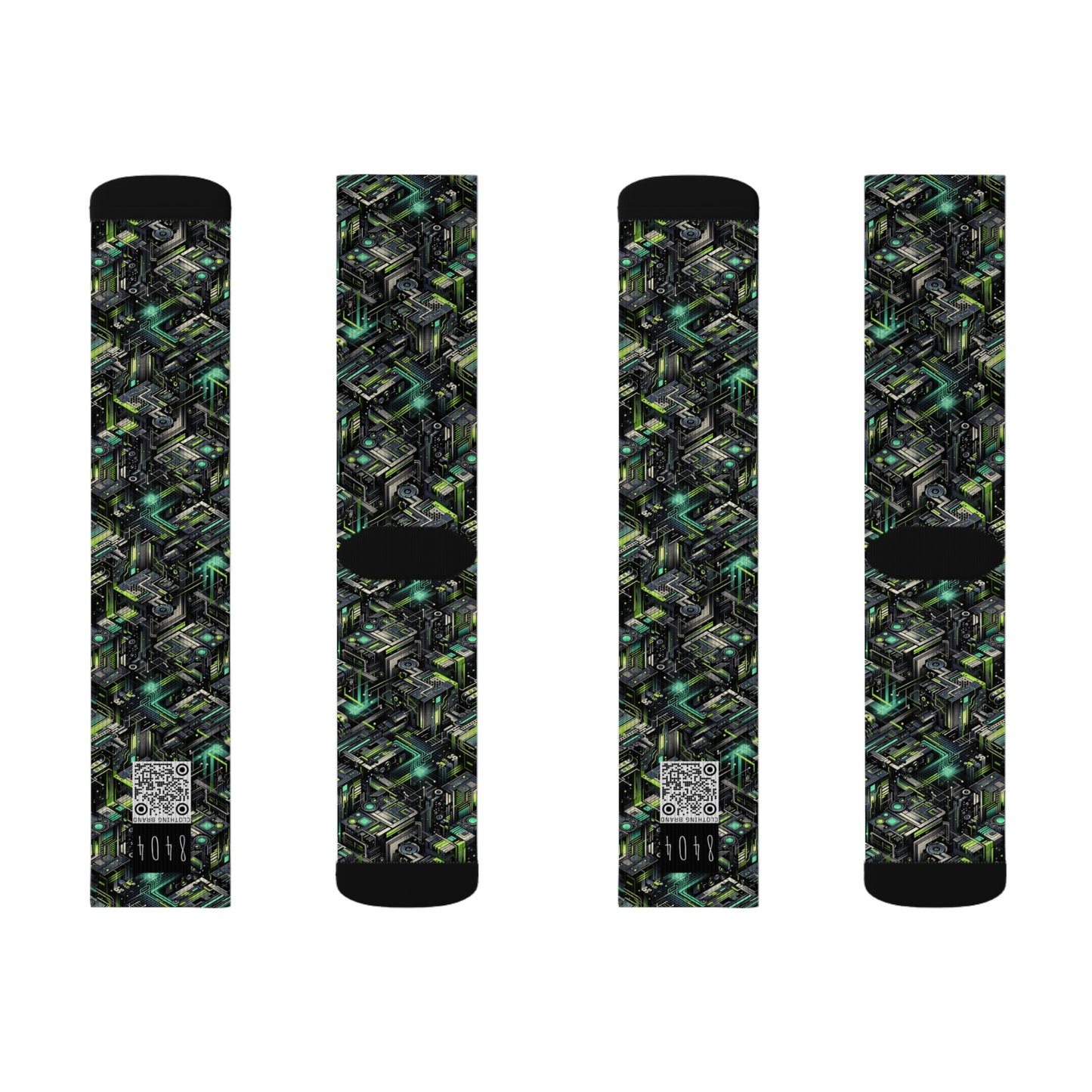 Tech-Infused Graphics Tech-Forward Streetwear Sublimation Socks - 8404 Design-47