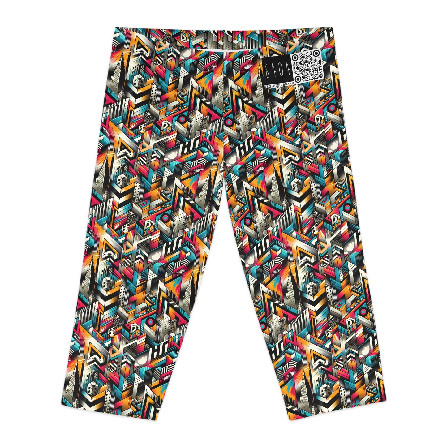 Graffiti Revival Urban Street Art Women's Capri Leggings - 8404 Design-62