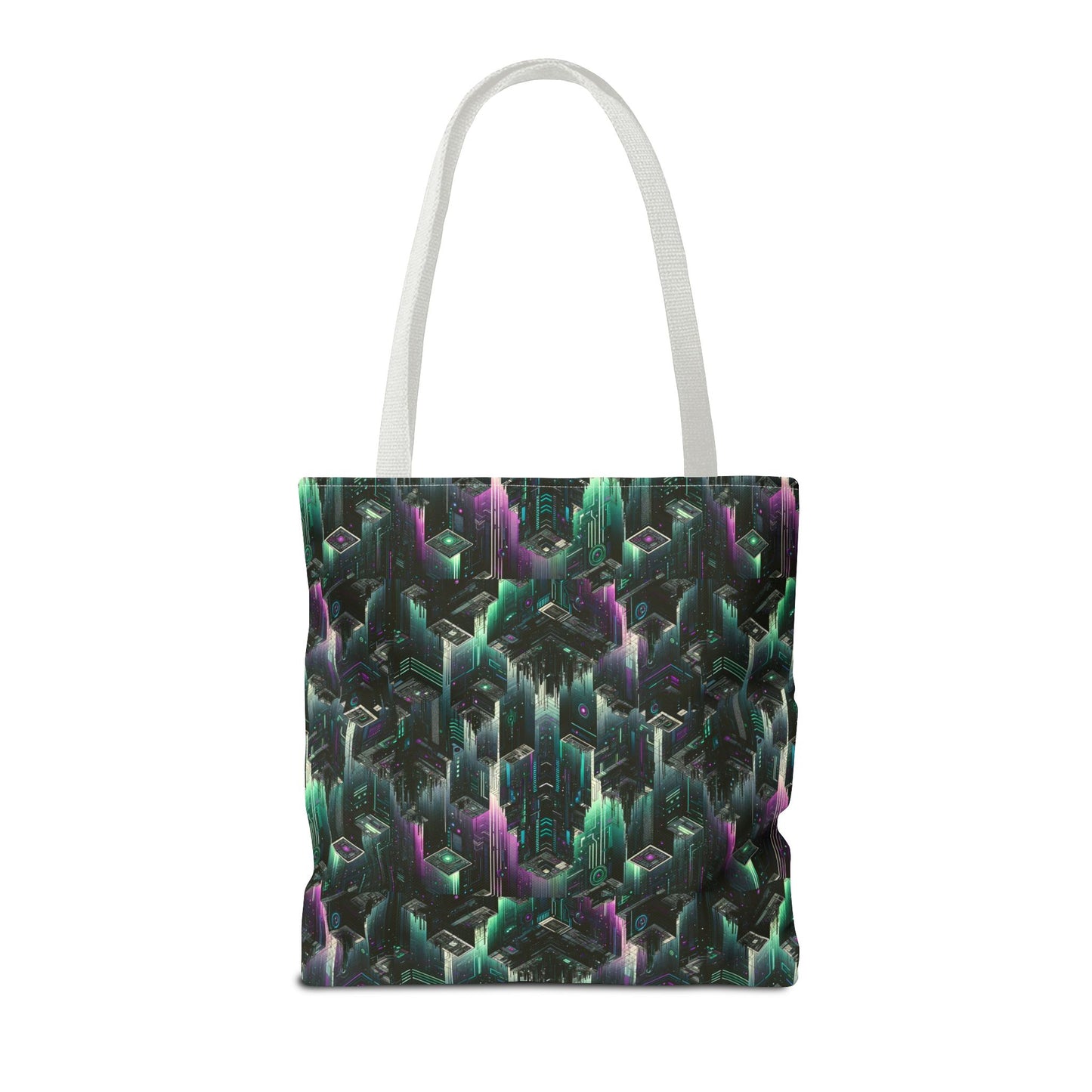 Tech Noir Aesthetics Tech-Forward Urban Dystopia Tote Bag - 8404 Design-44