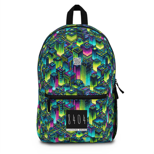 Tech-Infused Neon Tech-Forward Streetwear Backpack - 8404 Design-65