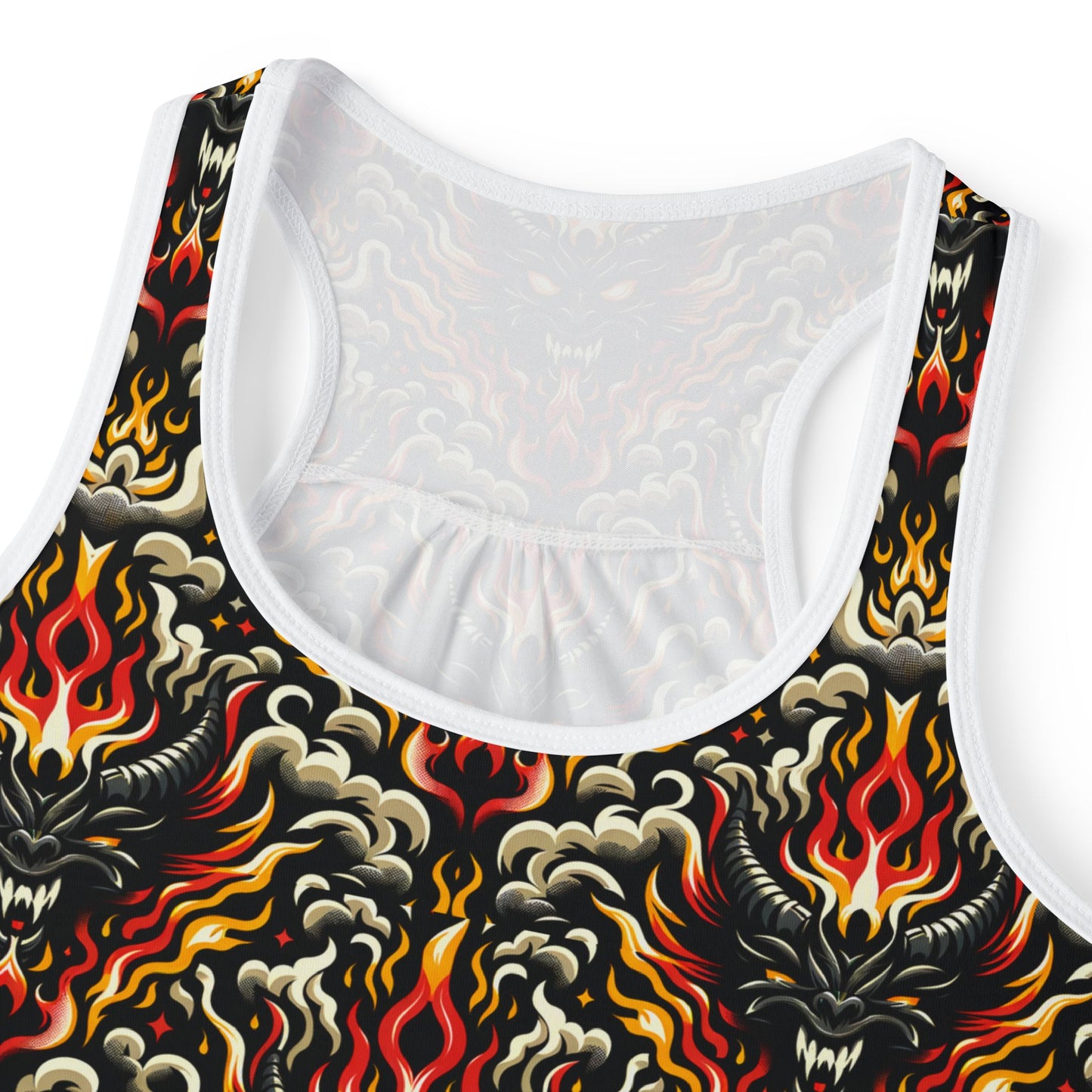 Flame Graphics Maximalist Streetwear Women's Tank Top - 8404 Design-59