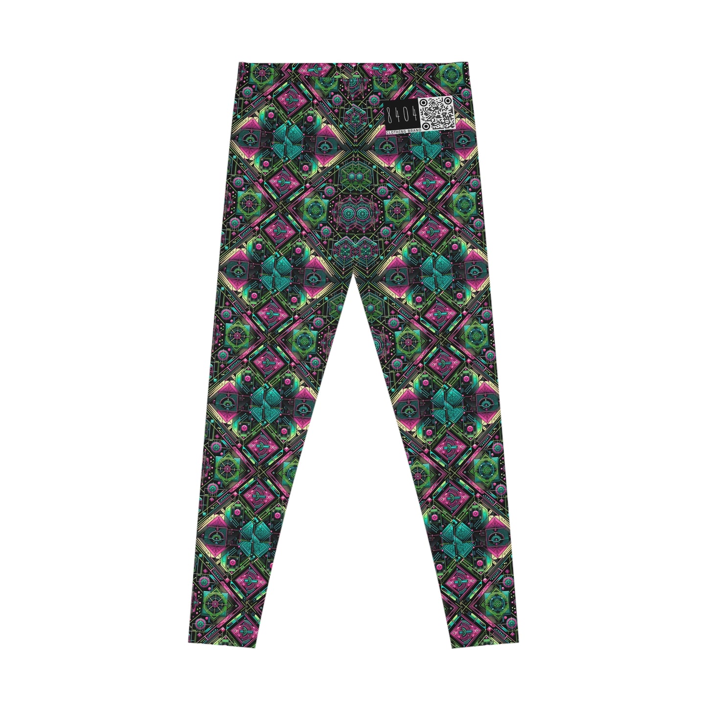 Tech-Infused Graphics Tech-Forward Streetwear Stretch Leggings - 8404 Design-45