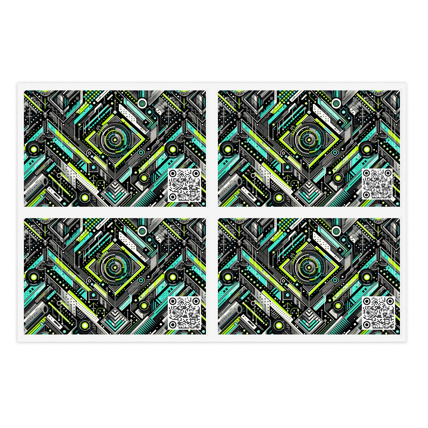 Tech-Infused Graphics Tech-Forward Streetwear Sticker Sheets - 8404 Design-53